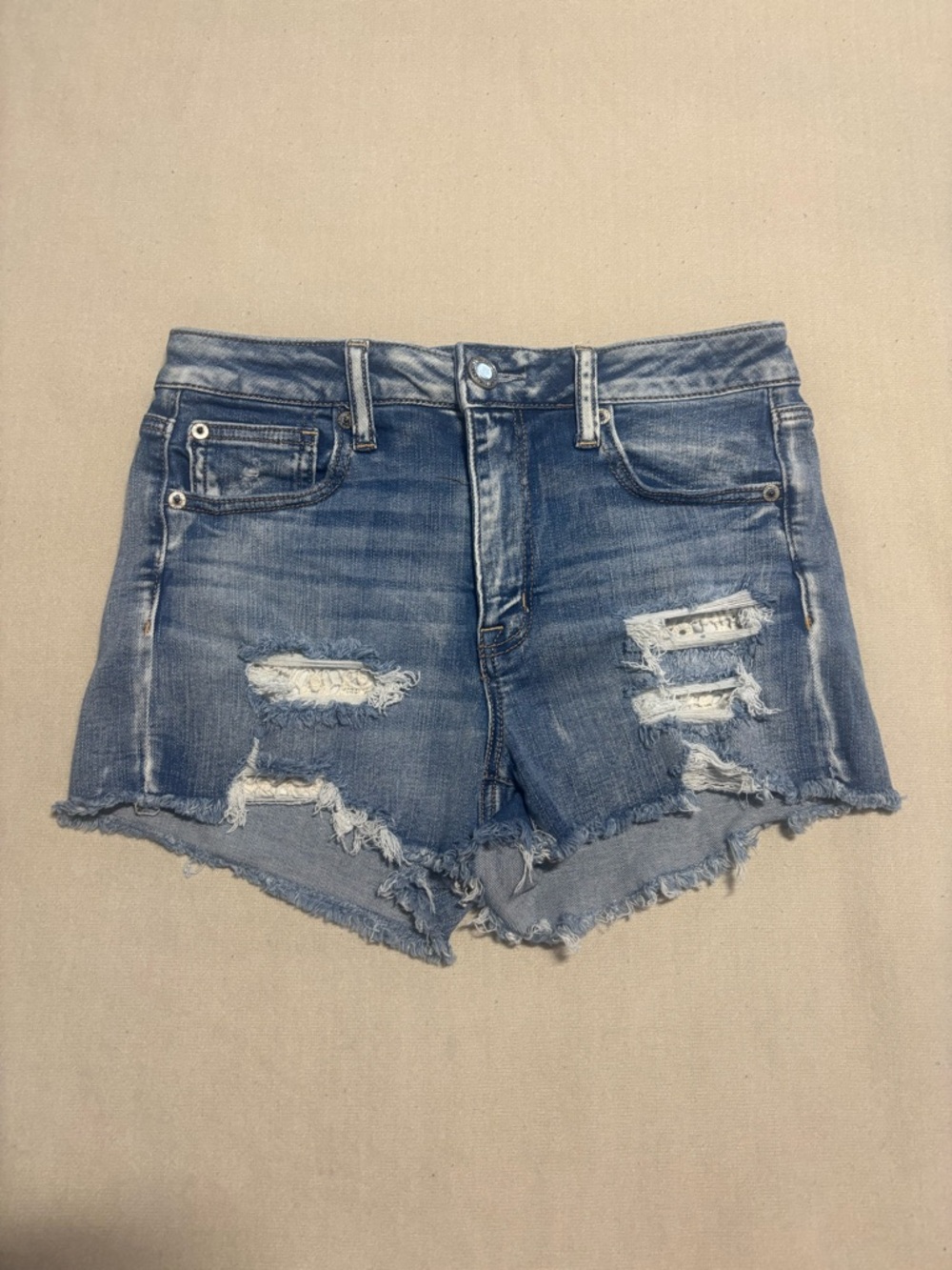 American Eagle Outfitters Distressed Blue Denim Cutoff Shorts
